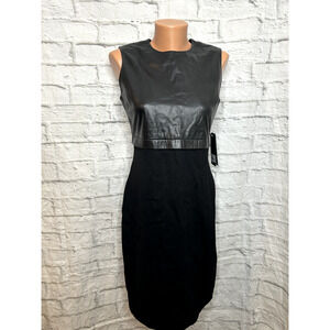 Bod Christensen Nala Leather Top Black Sleeveless Dress Size 4